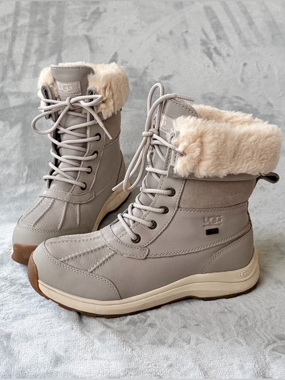 UGG Adirondack III Waterproof Boot Goat Grey Womens Size 8.5 Snow Winter 1123610